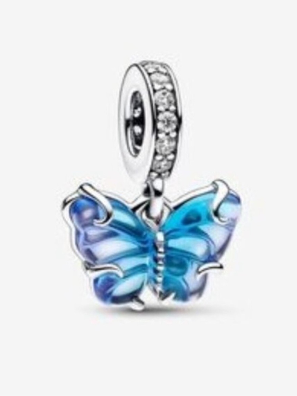Pandora Blue Enamel Butterfly Dangle Charm